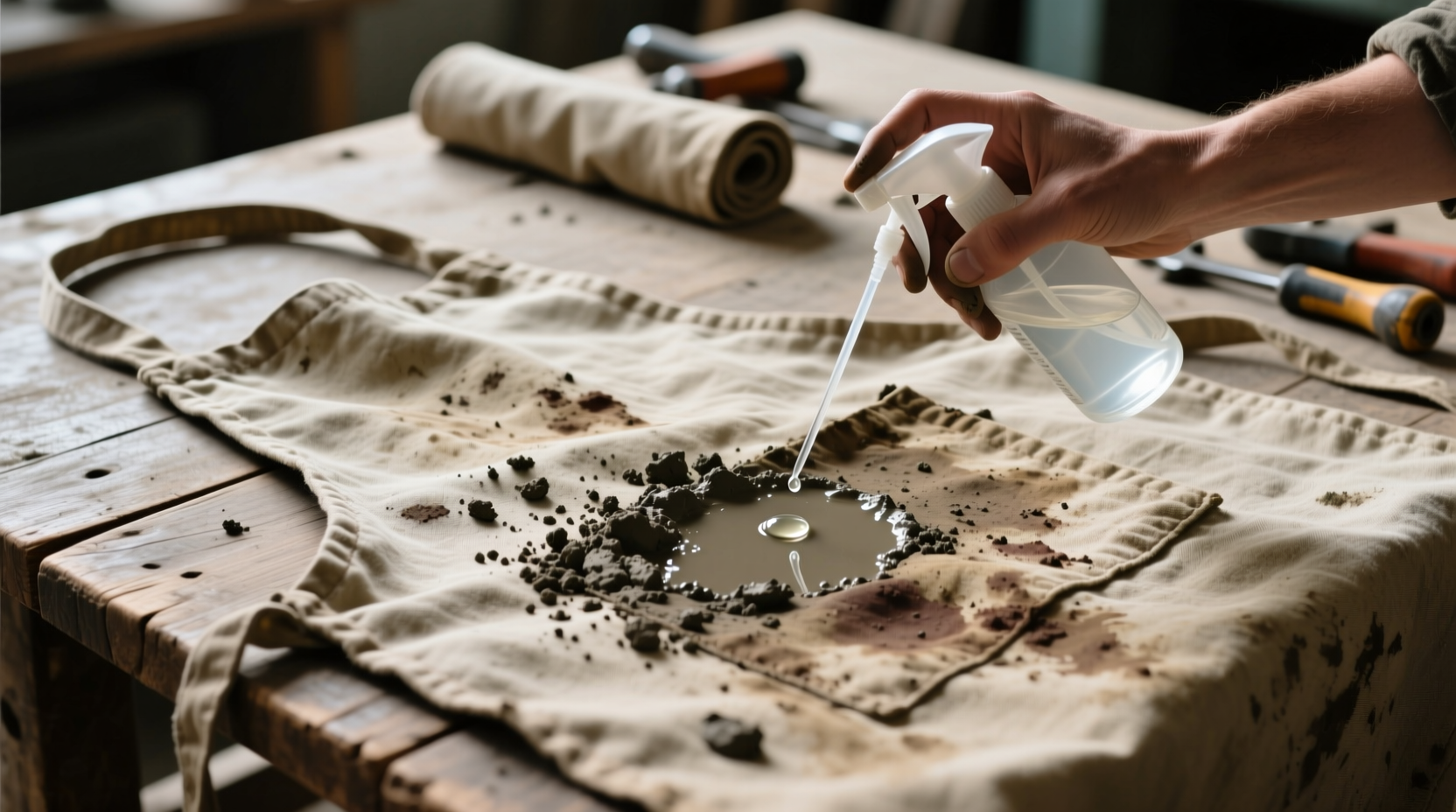 laundry tips remove dried clay without scrubbing