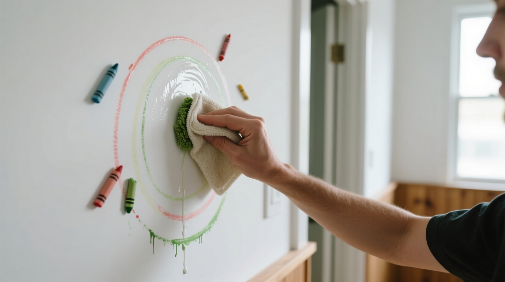 remove crayon marks with baking soda