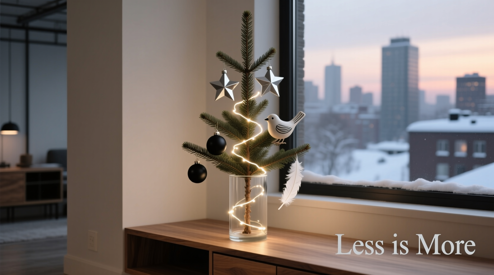 how to make a minimalist christmas tree stylish yet impactful in small spaces