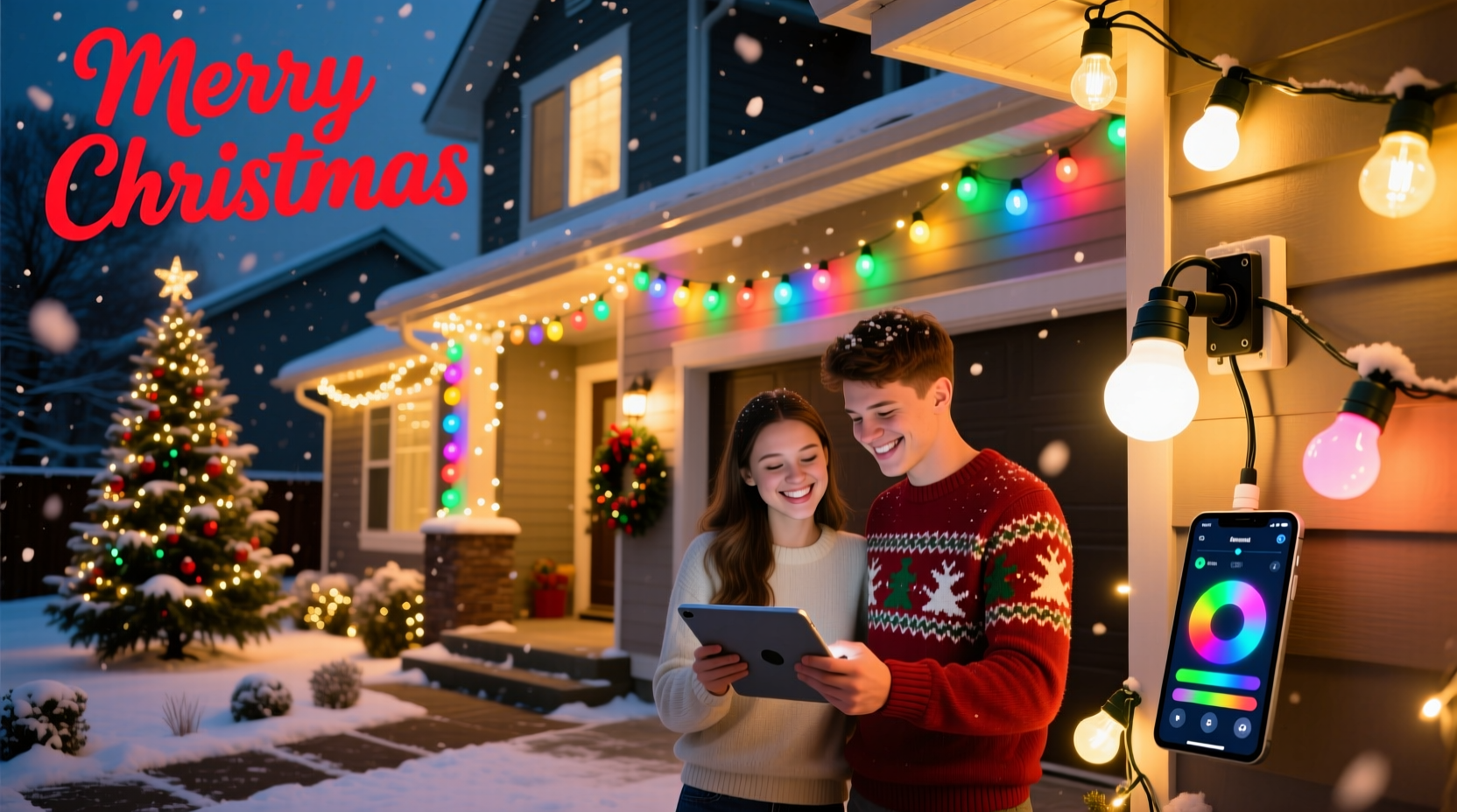 how to make your own christmas light display using rgb smart bulbs