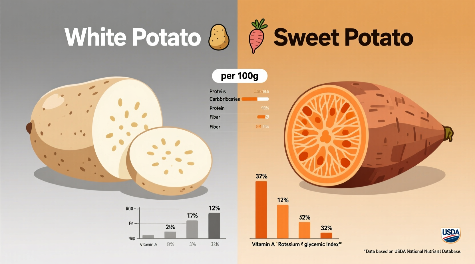 White Potato vs Sweet Potato: Nutritional Facts Compared