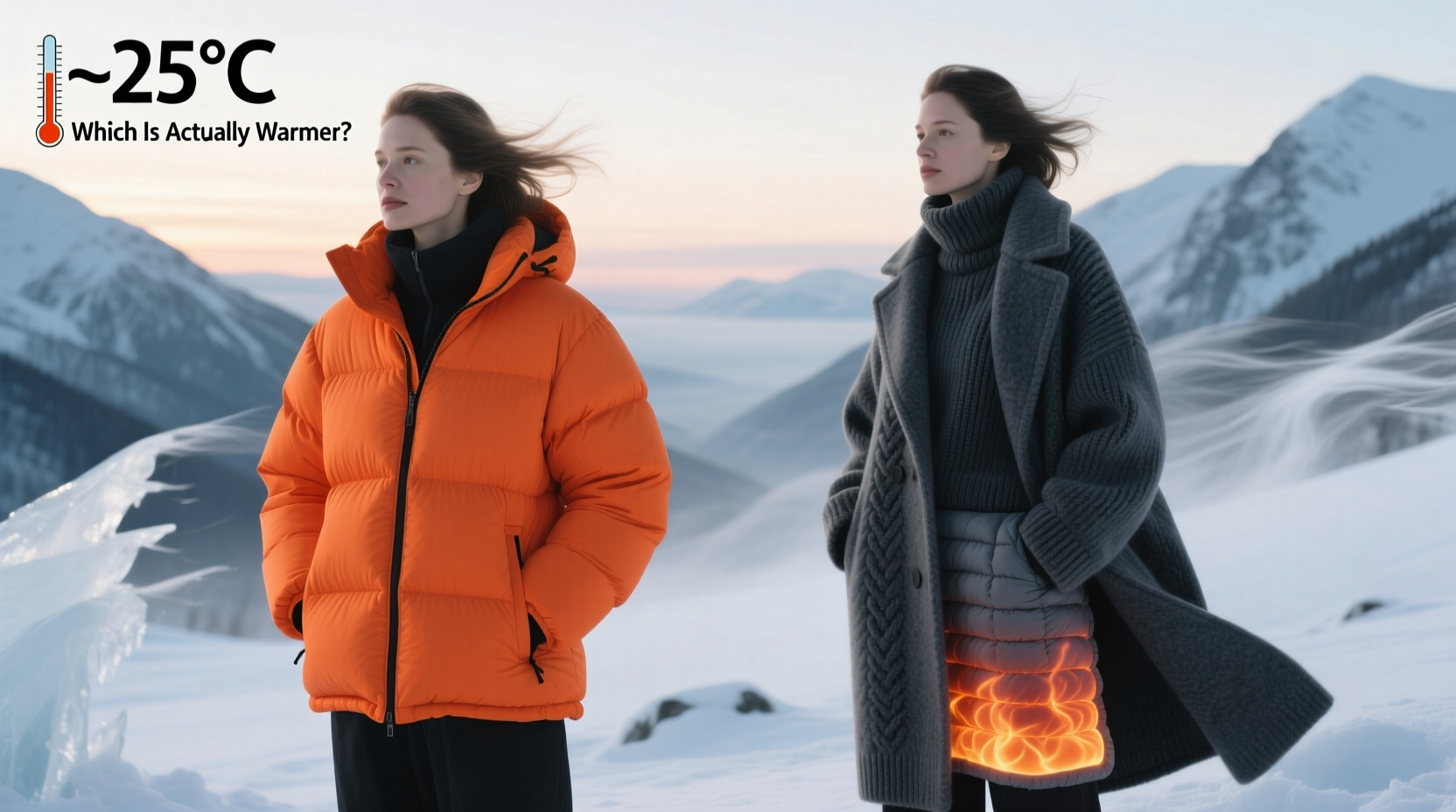 puffer jacket vs wool coat which is actually warmer for sub zero temperatures