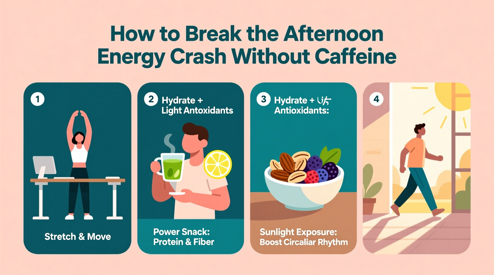 how to break the afternoon energy crash without caffeine