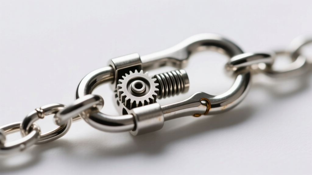 Extreme close-up of a tiny 5mm lobster clasp on a fine chain, showing the secure trigger mechanism and soldered jump ring detail.