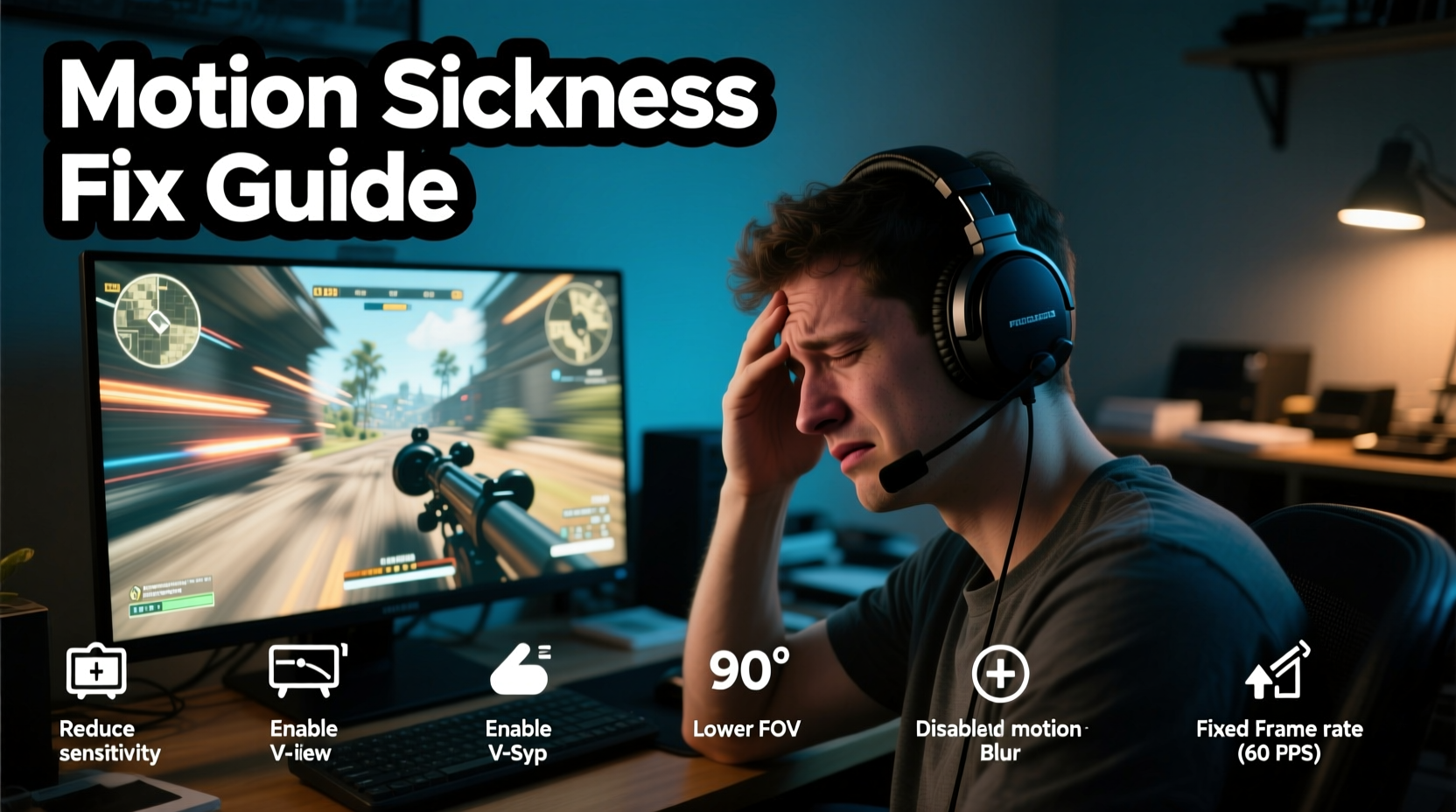 why do i get motion sickness playing fps games settings to change immediately