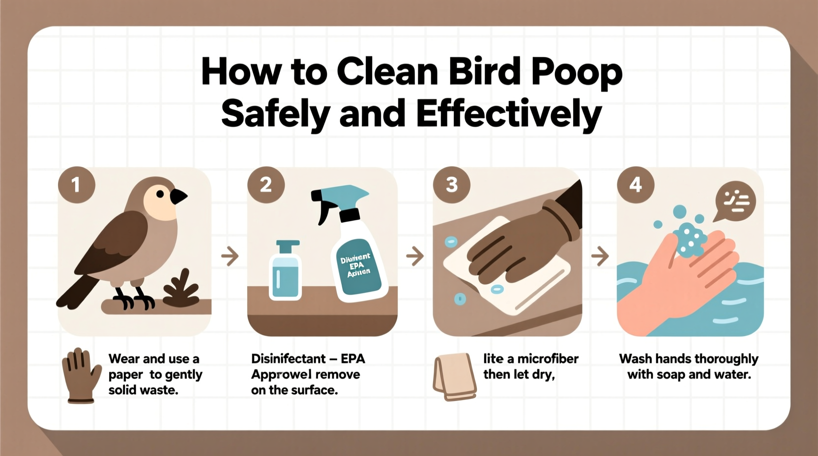 how to clean bird poop