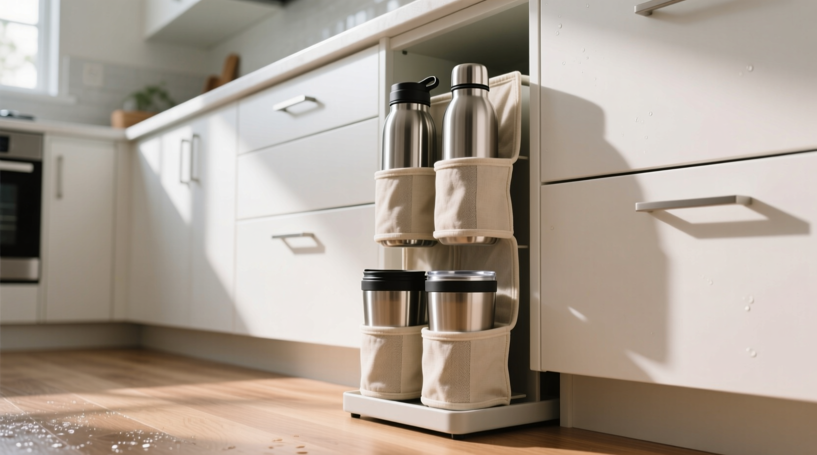 closet organization tips store bottles without clanging