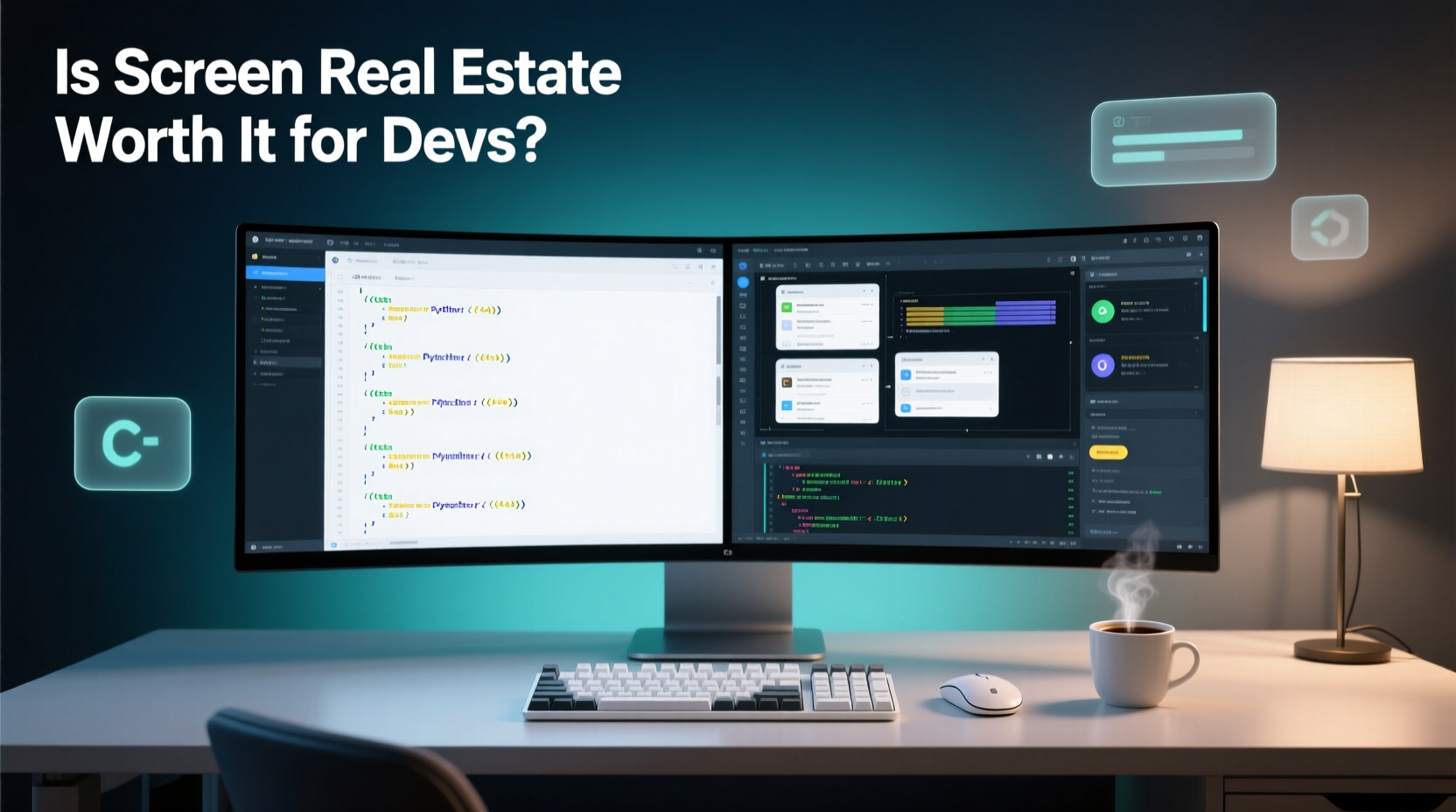 ultrawide monitor for coding is the screen real estate actually useful for devs