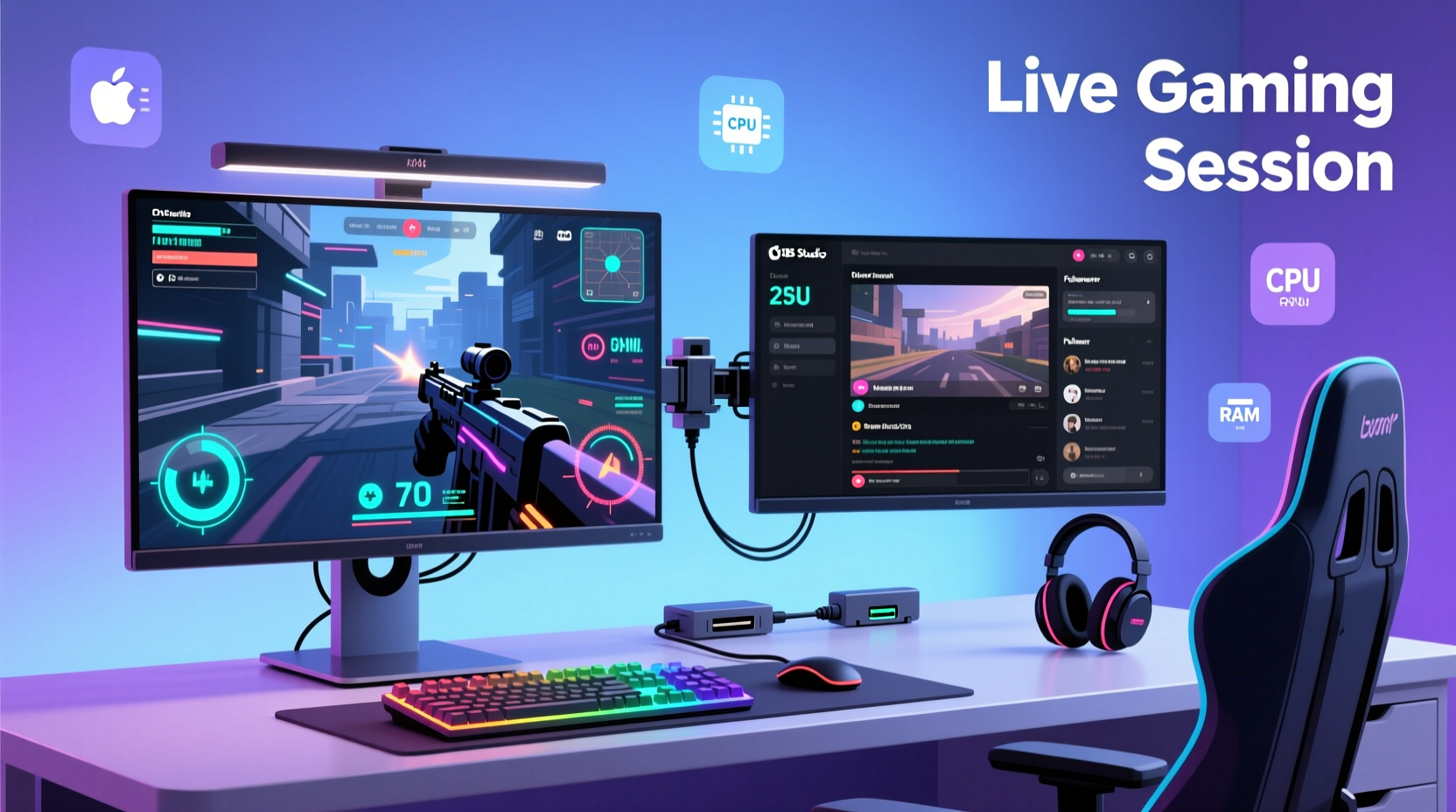 how to set up a dual monitor system for gaming and streaming