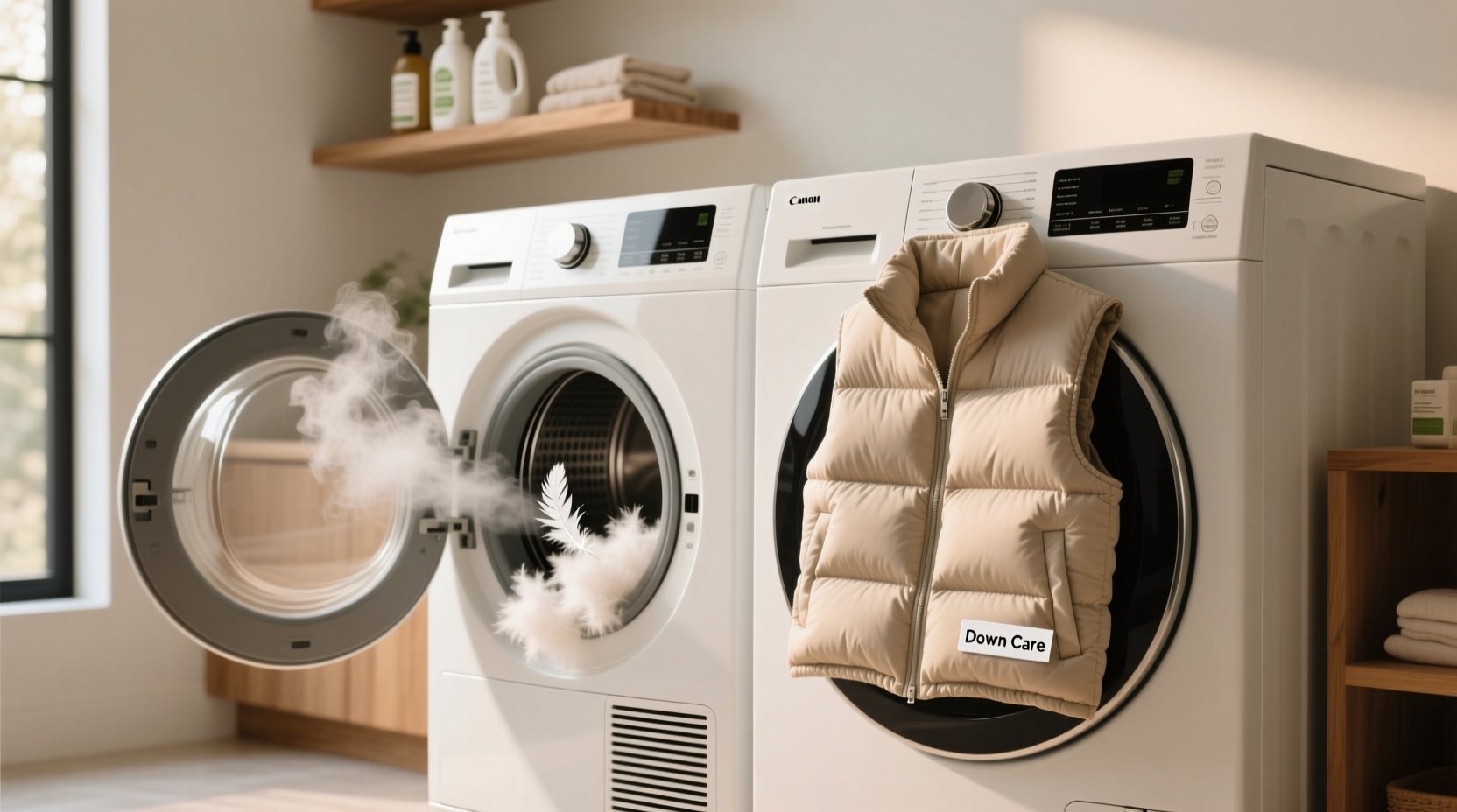 how to refresh down puffer vests at home