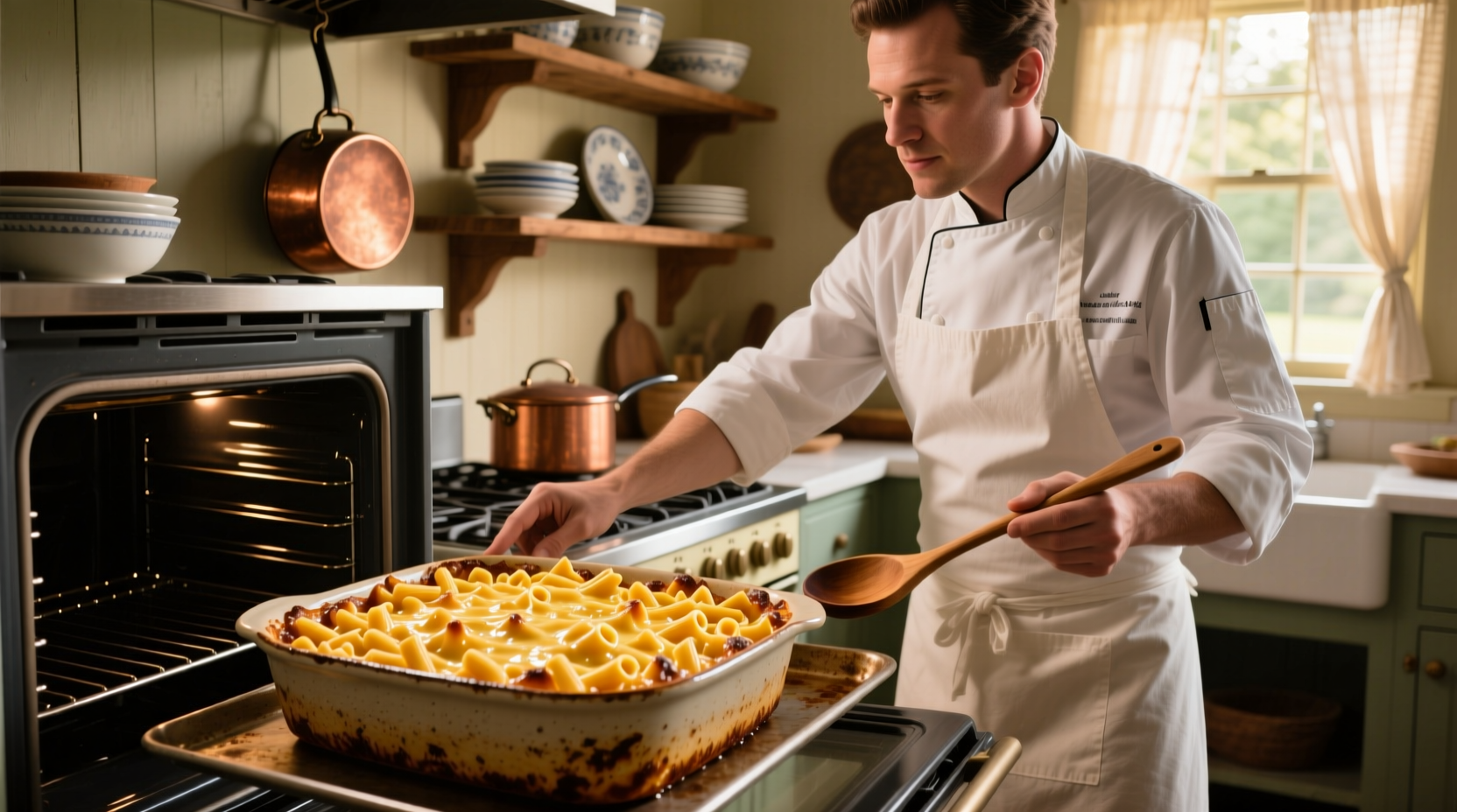 make perfectly crispy baked mac and cheese using a cook
