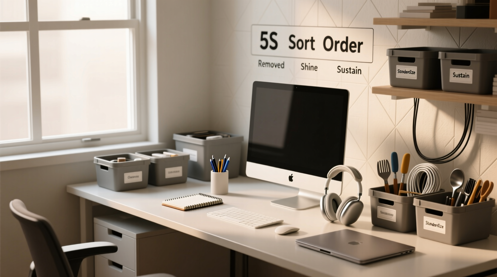 the 5s method keeps clean lean order at your workspace