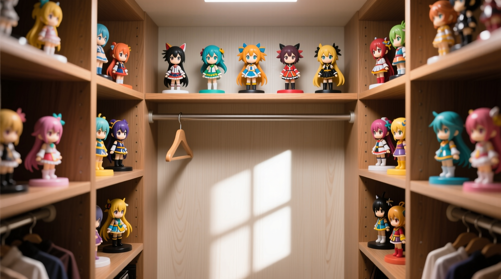 anime figure closet shelf organization