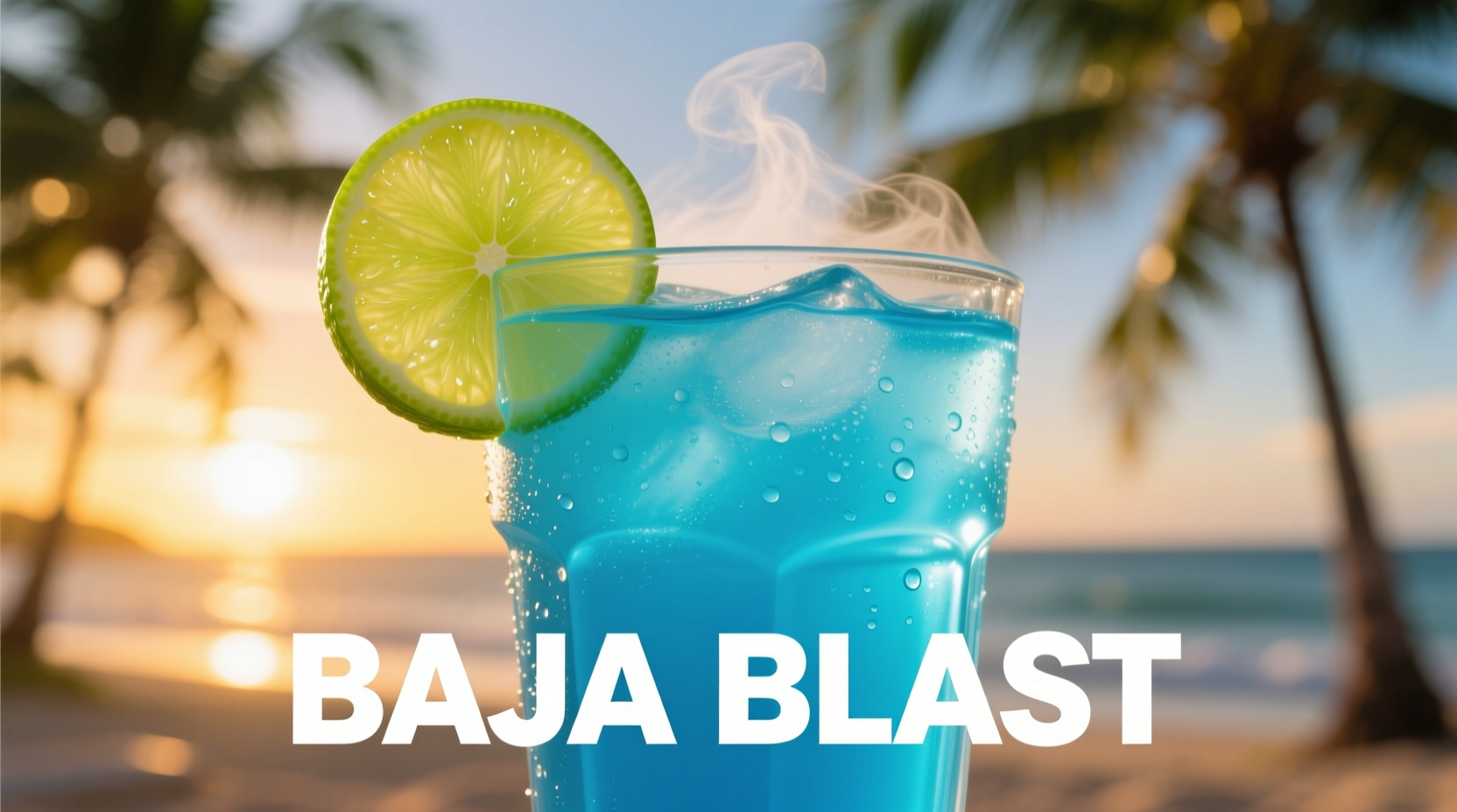 Baja Blast in distinctive blue cup with lime wedge