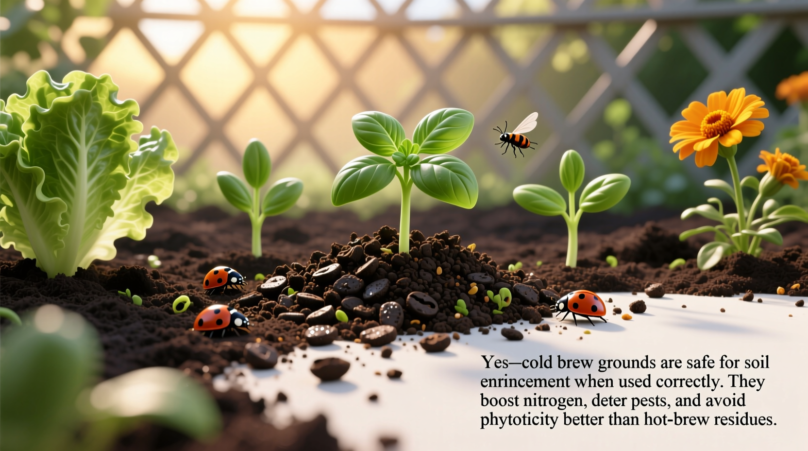 cold brew coffee grounds safe soil cleaner fertilizer