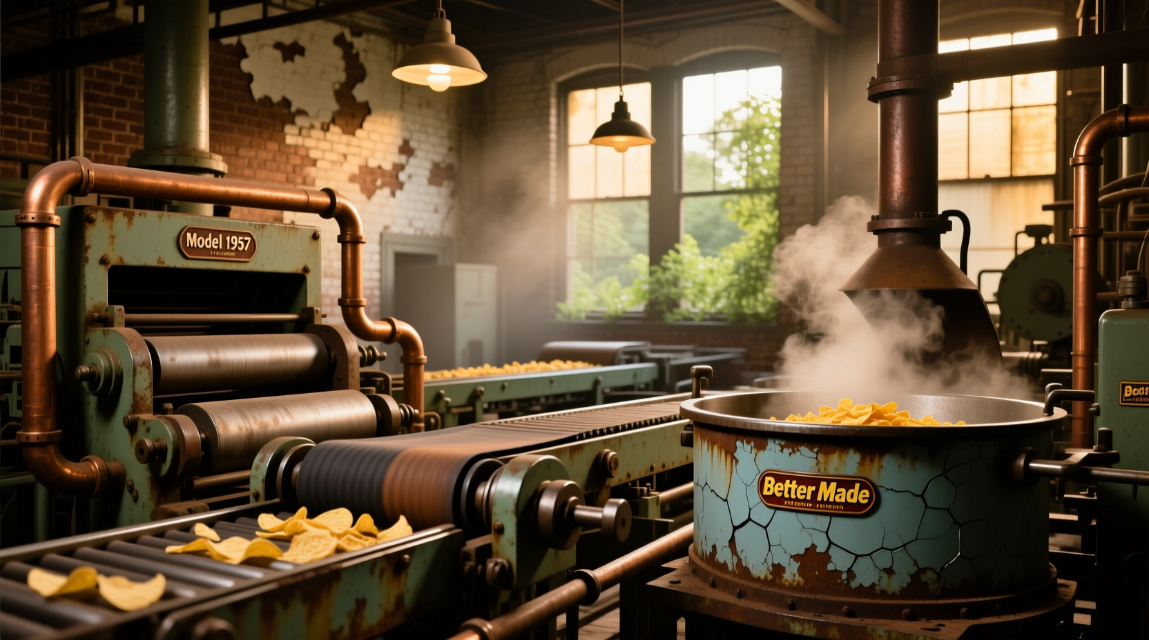 Vintage Better Made potato chip factory equipment