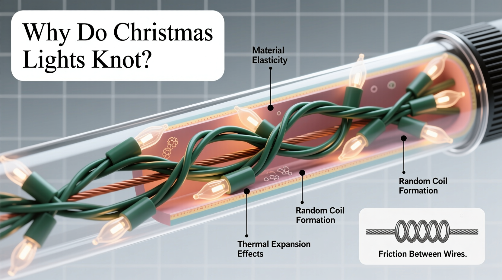why do christmas lights form knots even when stored carefully physics explained