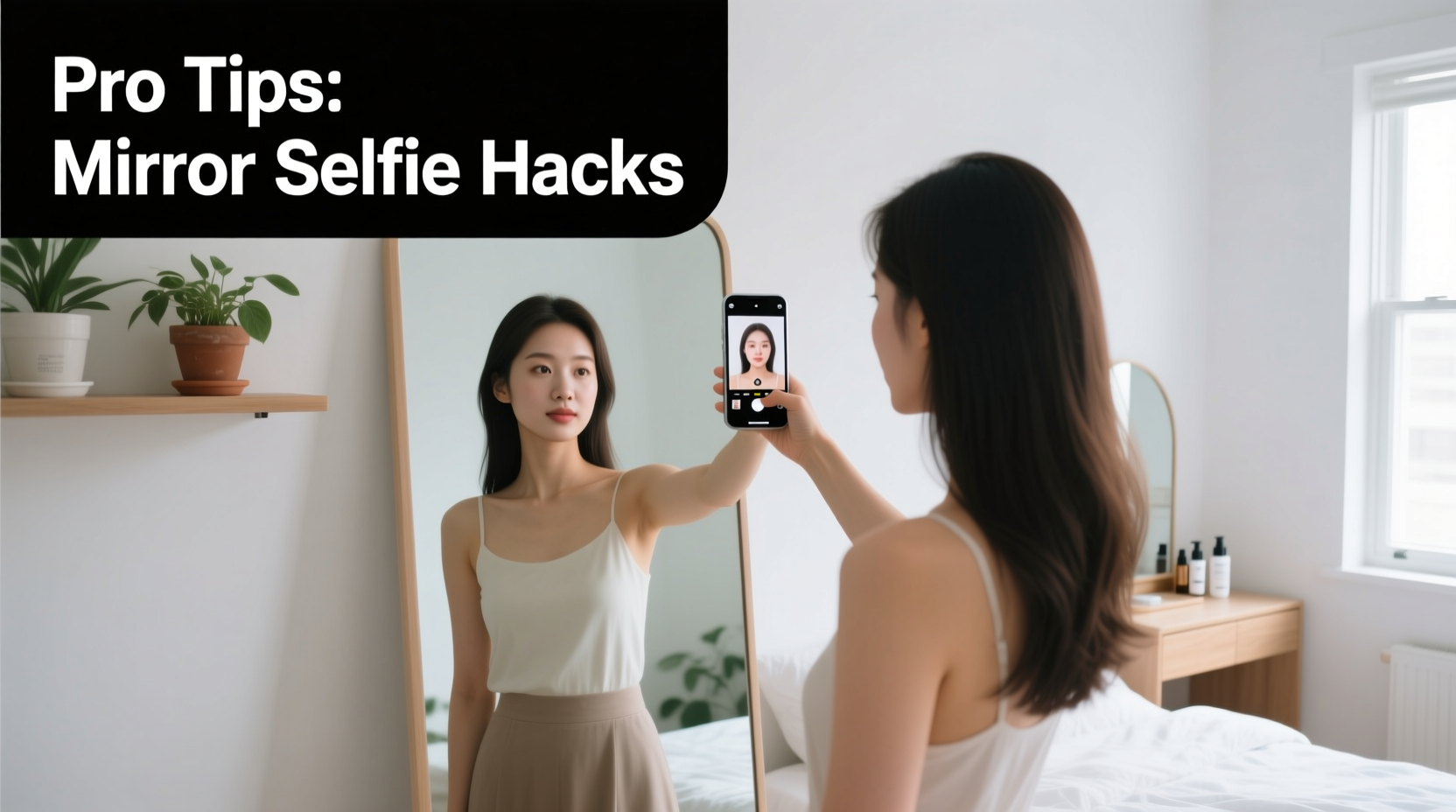 how to take mirror selfies without awkward angles or distorted faces