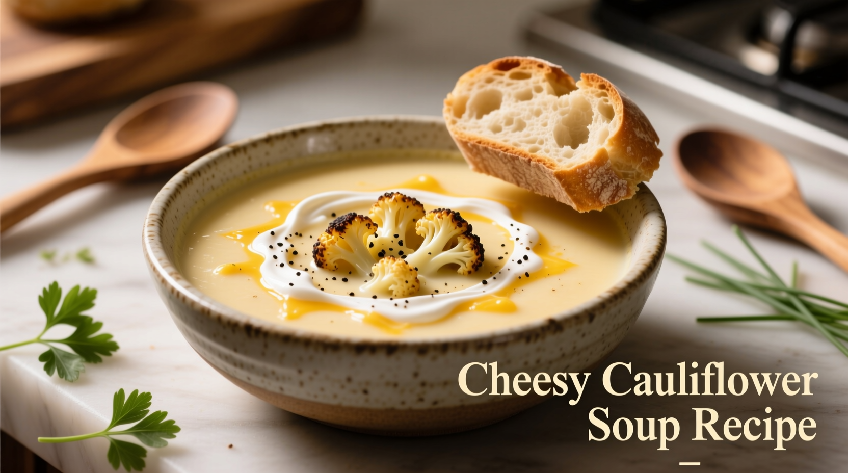 Creamy Cheesy Cauliflower Soup Recipe in 30 Minutes