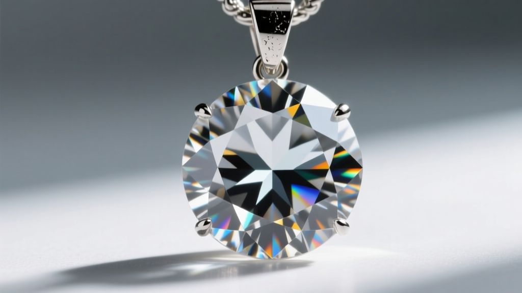 Magnified view of an Austrian crystal pendant showing precise machine cut junctions and slightly degraded silver foil backing