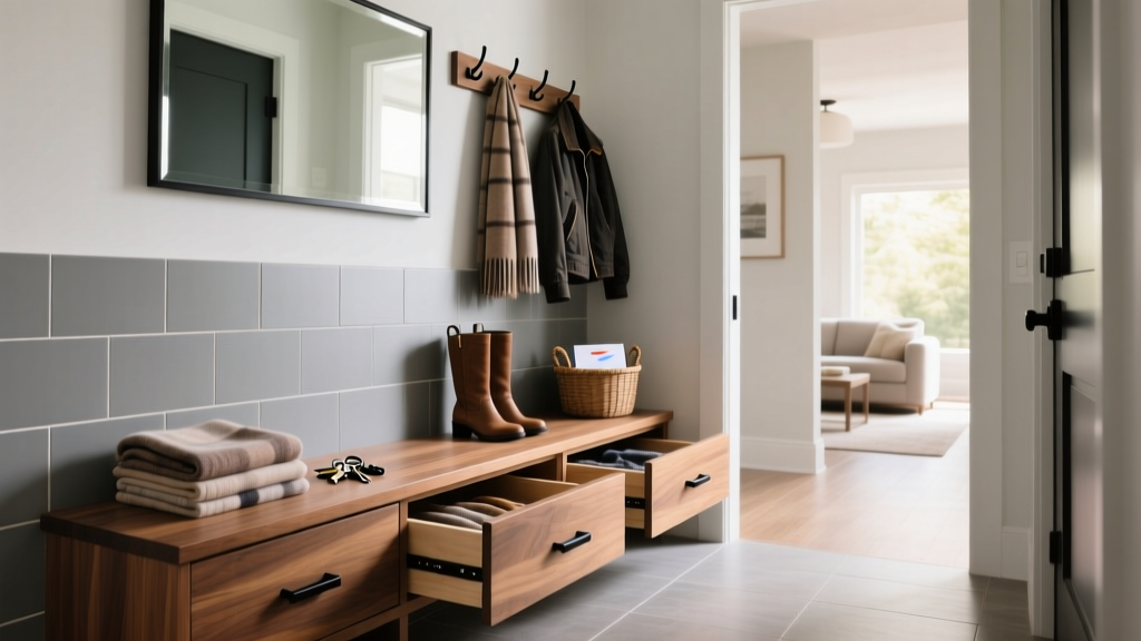 Narrow Mudroom Benches: Smart Storage Solutions