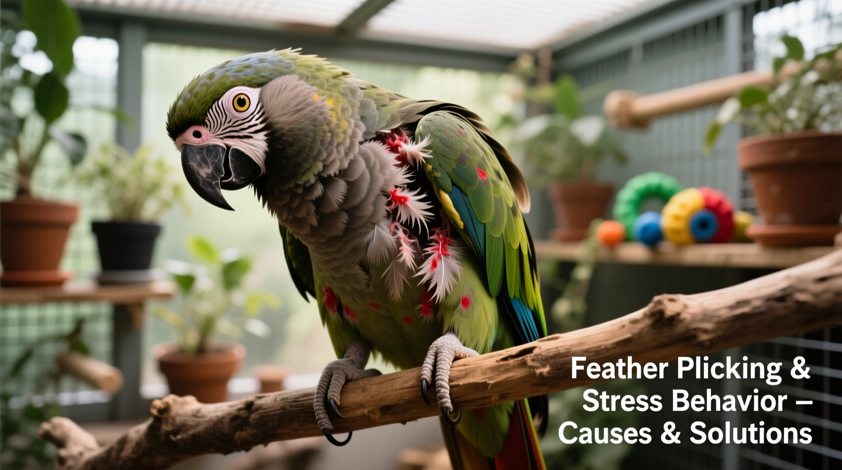 why is my parrot plucking its feathers and how to address stress behaviors