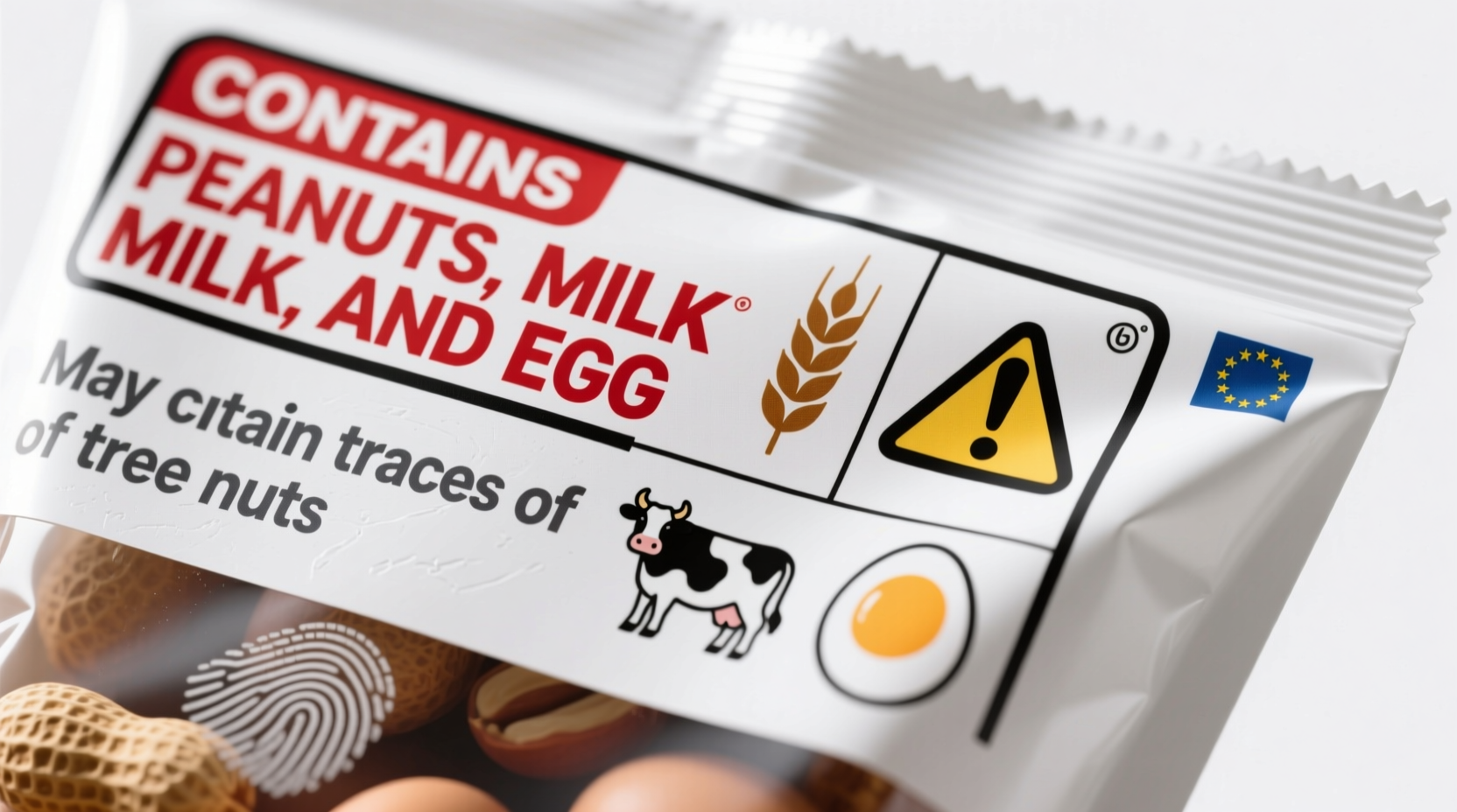 Food allergy warning labels on packaged products
