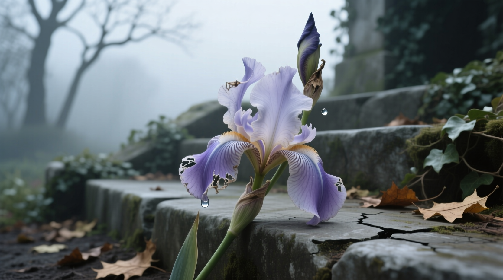 dying irises
