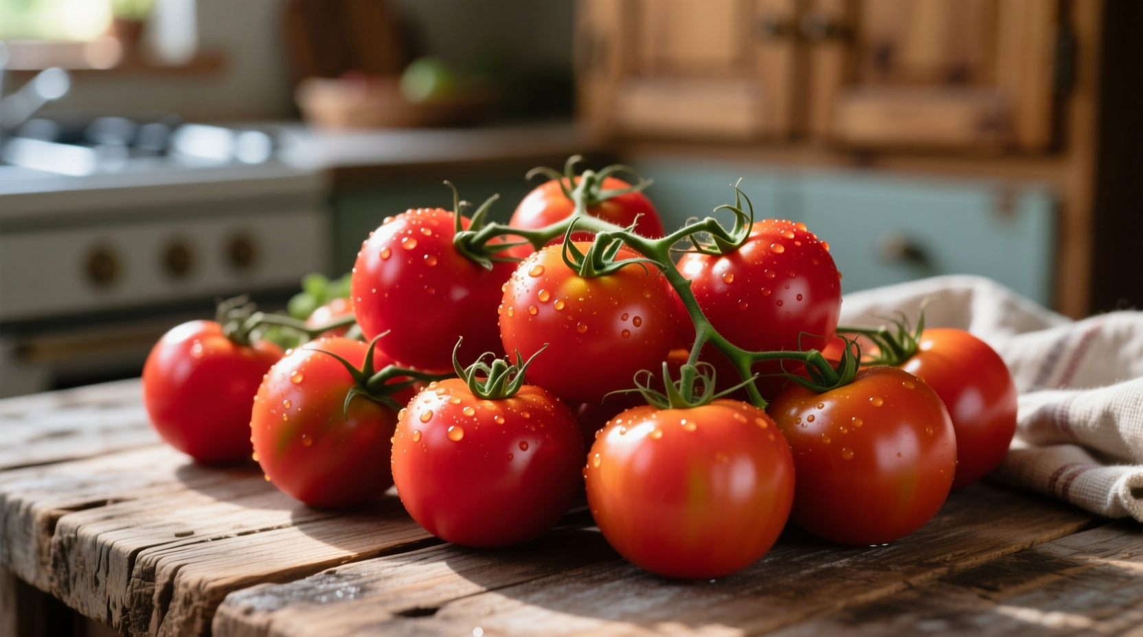 Fresh tomatoes displaying natural tomato red color variation