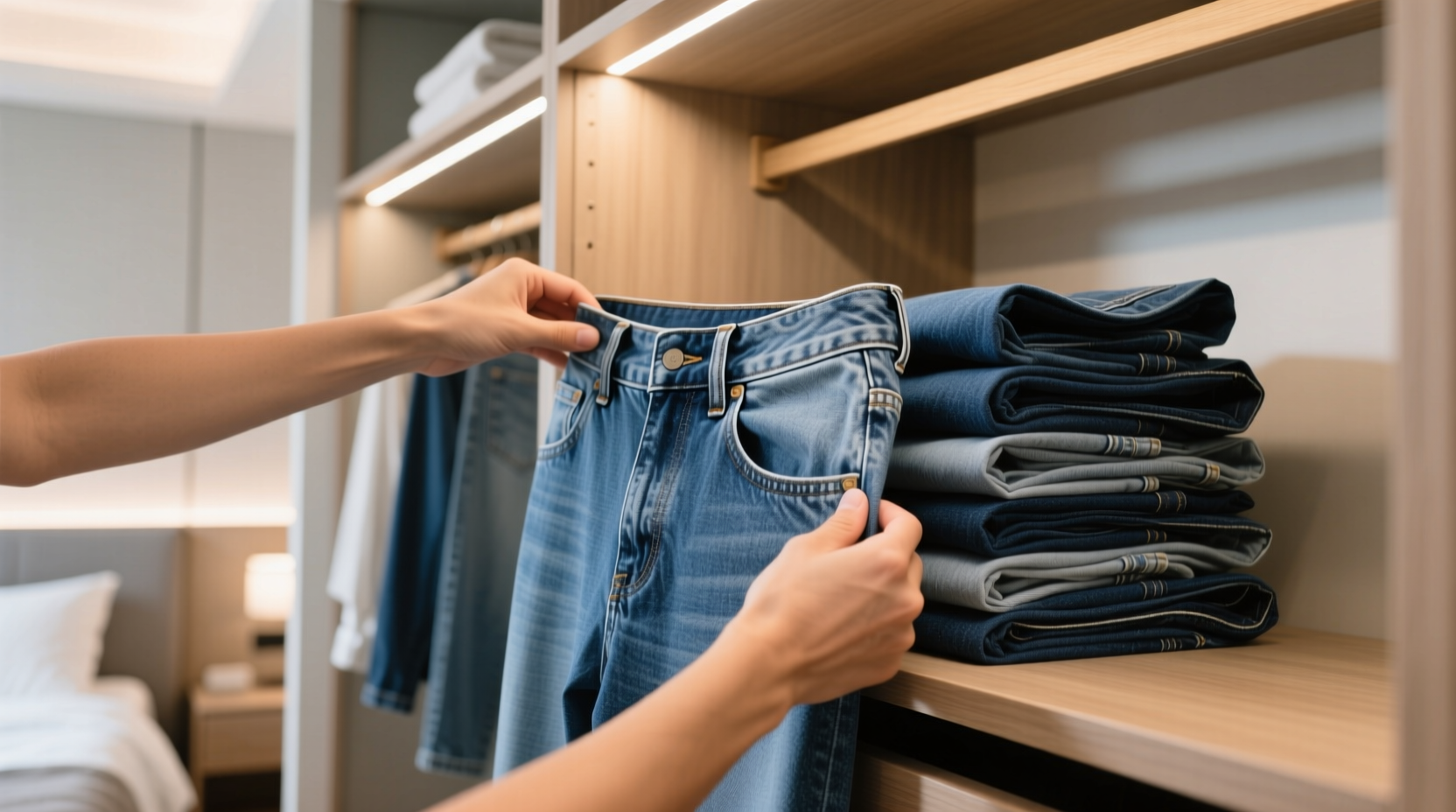 how to fold jeans like a japanese capsule wardrobe pro