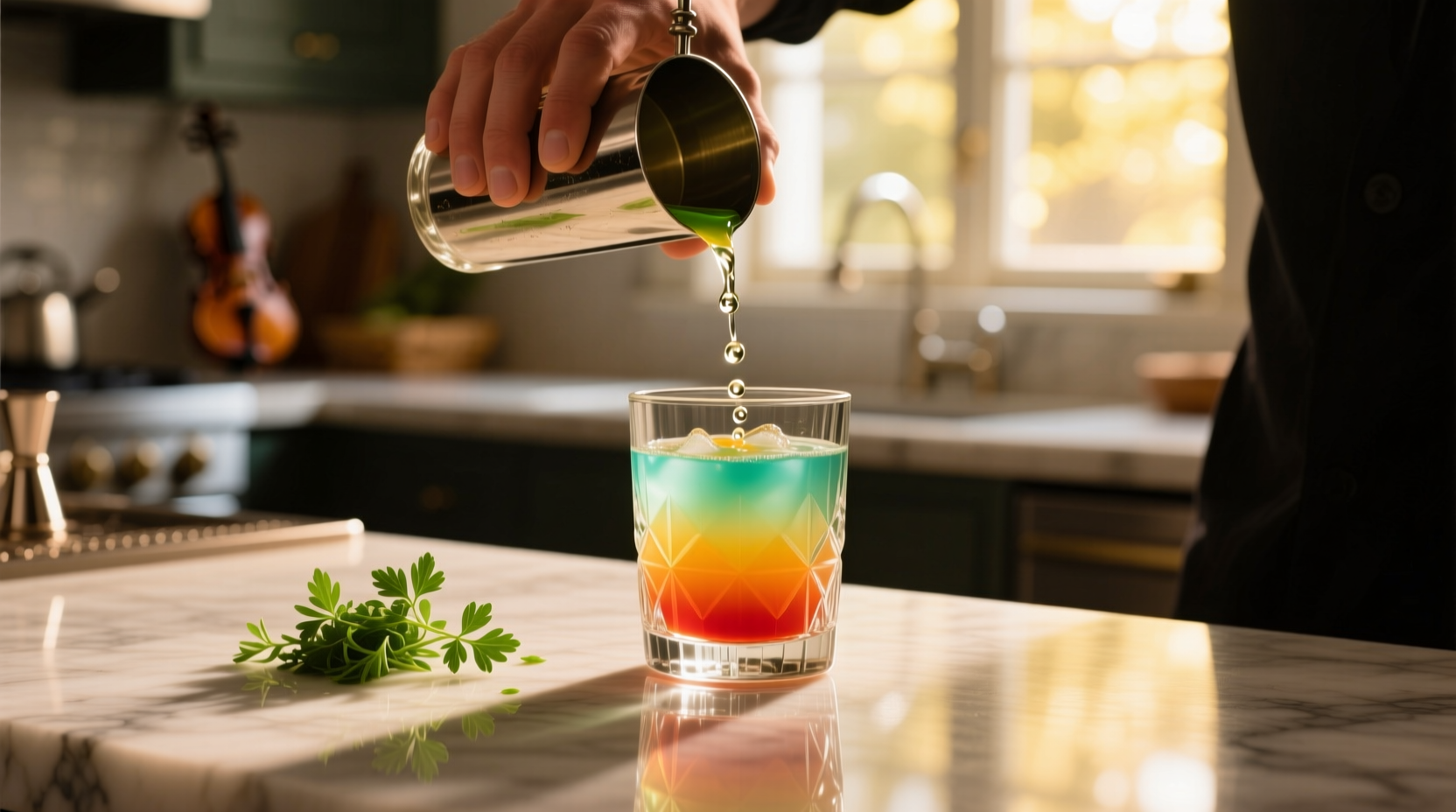 how to layer shots for visual appeal without mixing flavors early