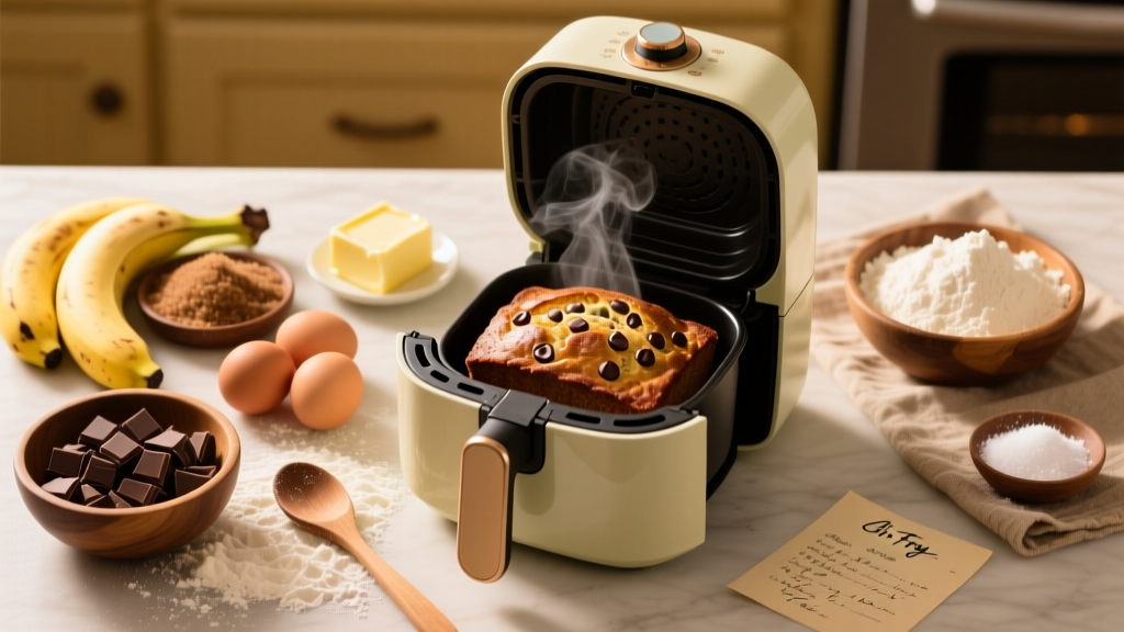 Air Fryer Chocolate Chip Banana Bread (No Oven!)