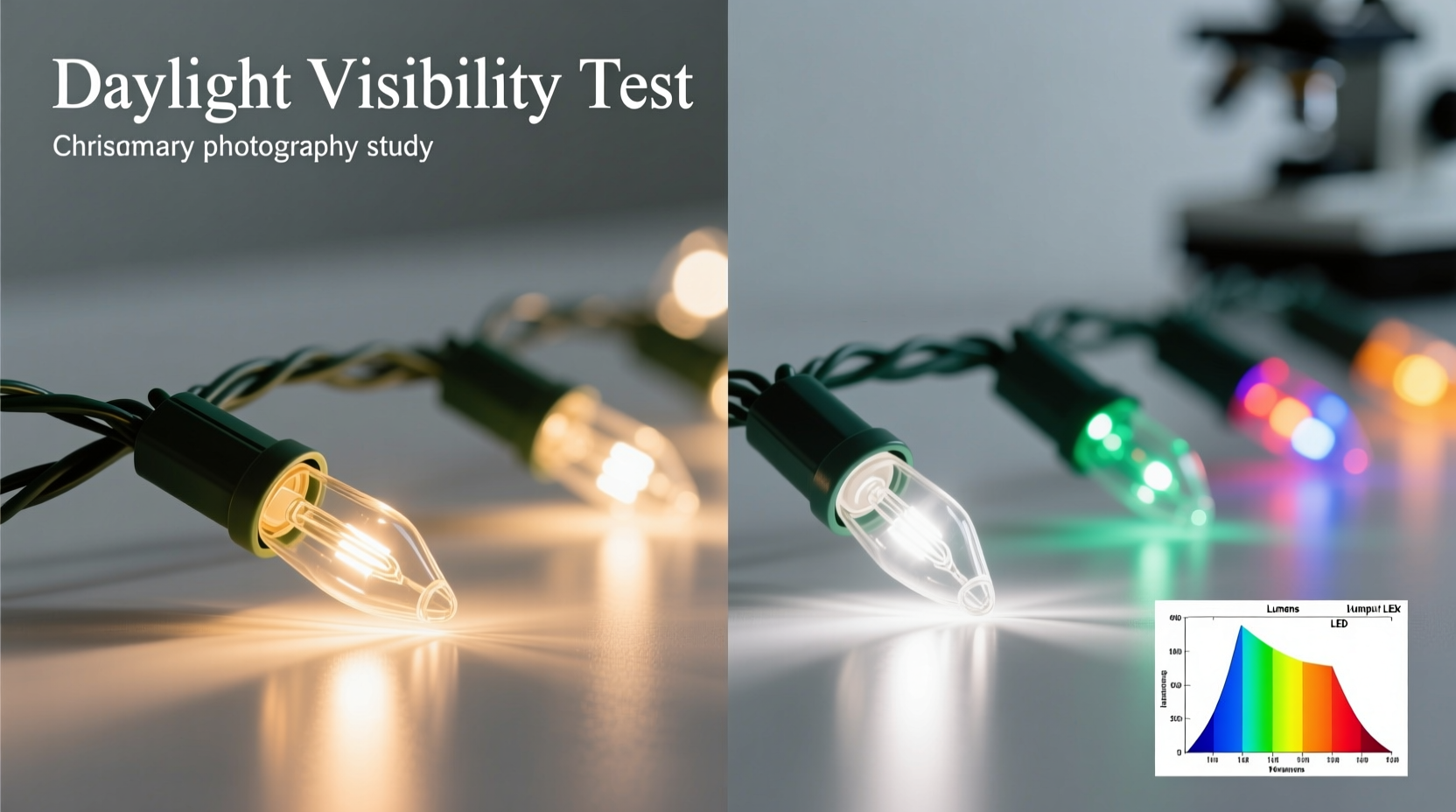 why are certain christmas lights harder to see in daylight visibility tested