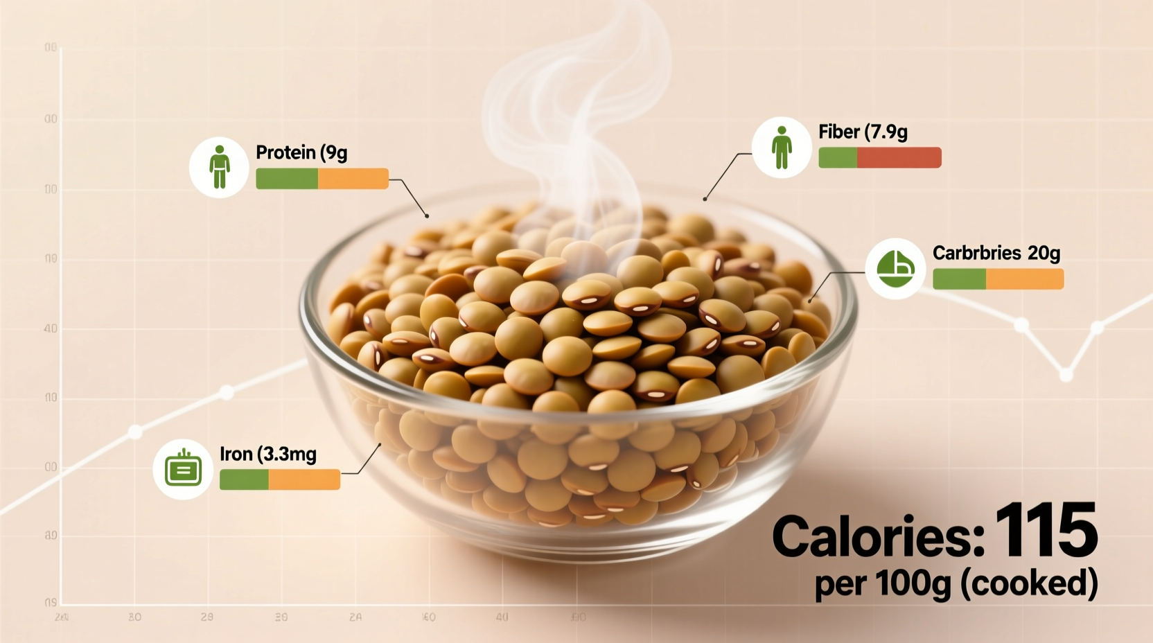 how many calories are in lentils