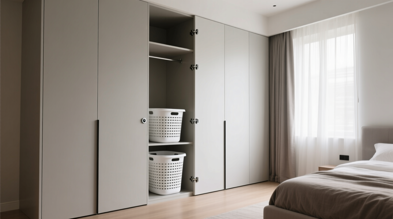 hide laundry baskets in pax doors