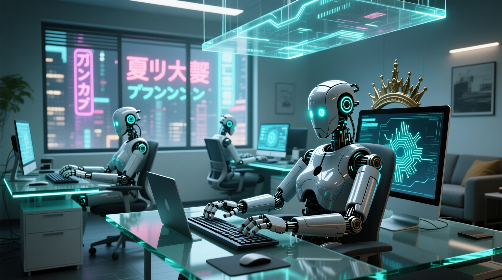 robots are taking over your desktop in these wallpapers