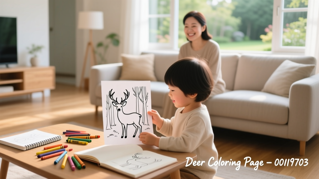 Deer Coloring Pages_00119703: Educational, Therapeutic, and Family-Friendly Art for Ages 3–12