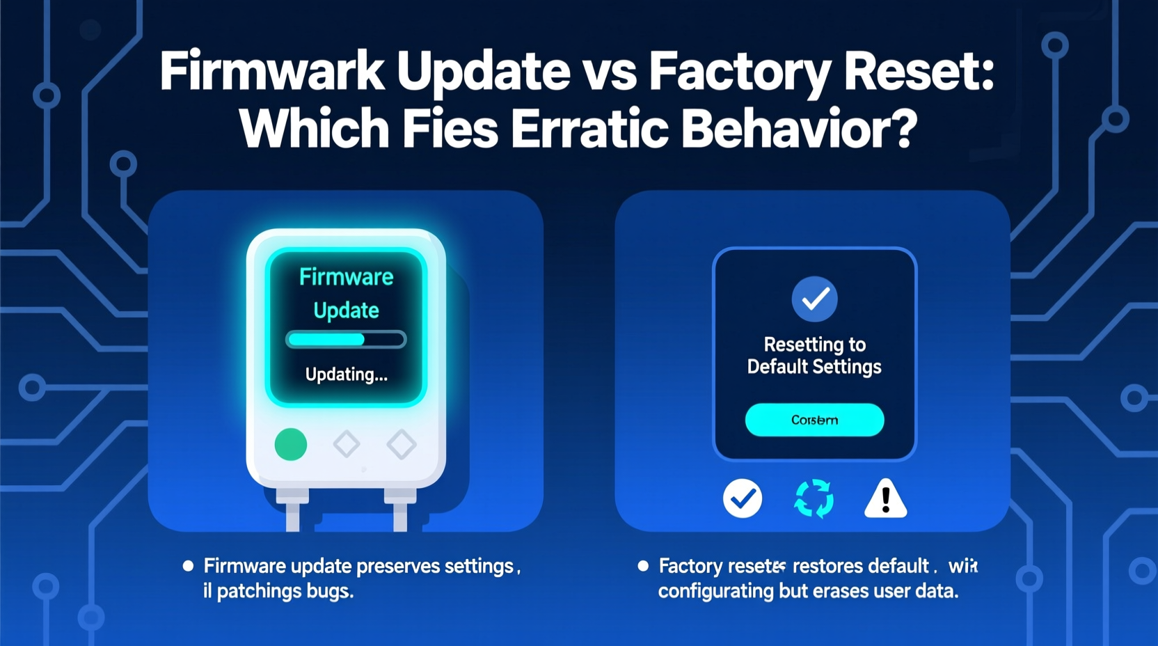 christmas light controller firmware update vs factory reset which fixes erratic behavior
