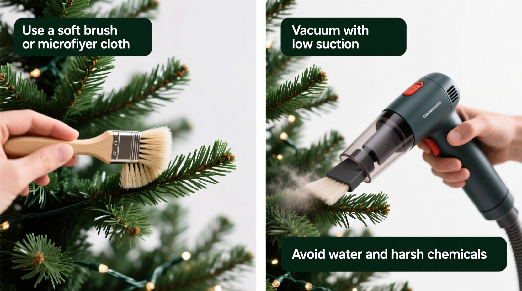 how to clean artificial christmas trees safely without damaging the branches