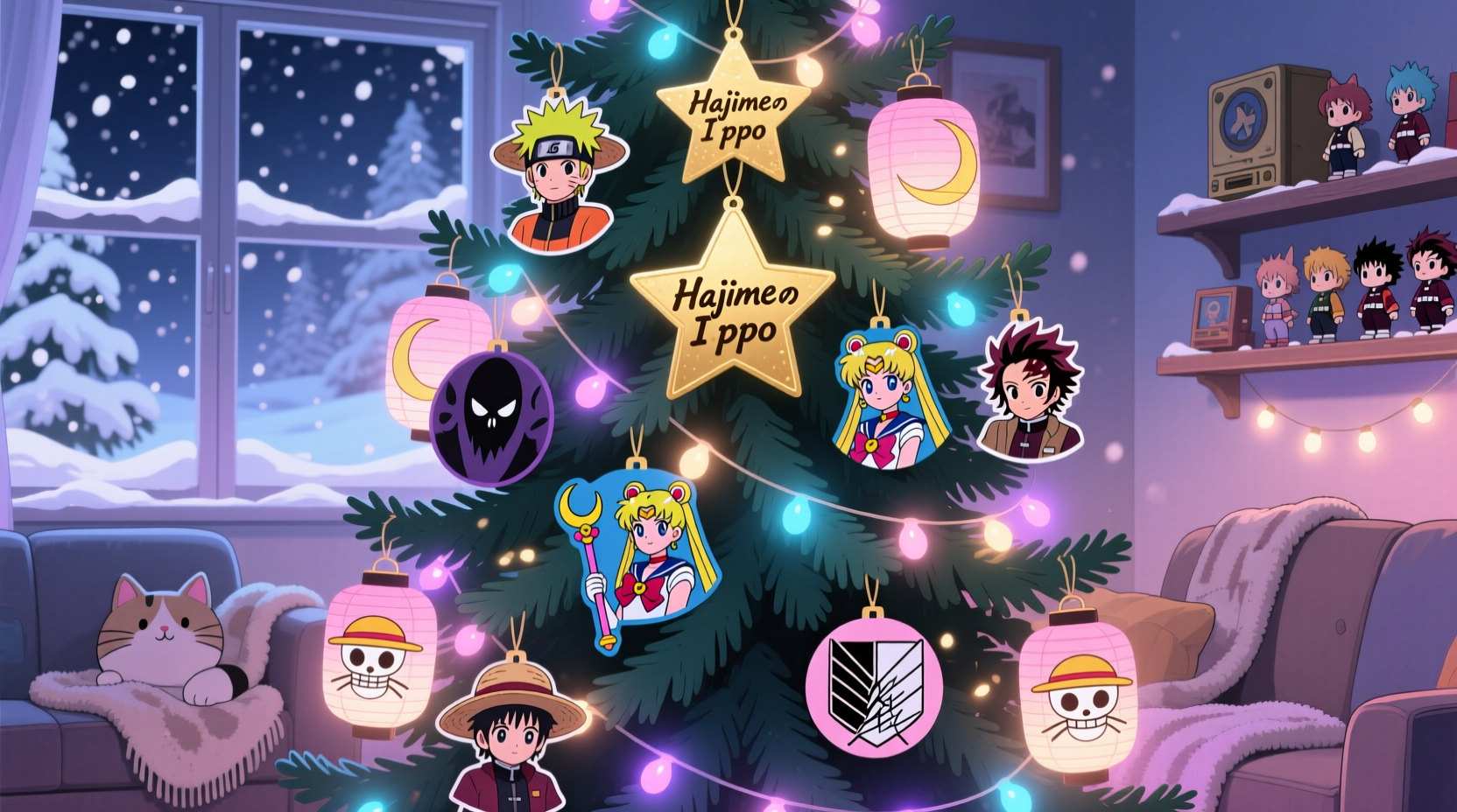 how to create a themed christmas tree based on anime favorites