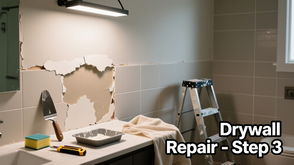 Fixing Drywall Water Damage in the Bathroom
