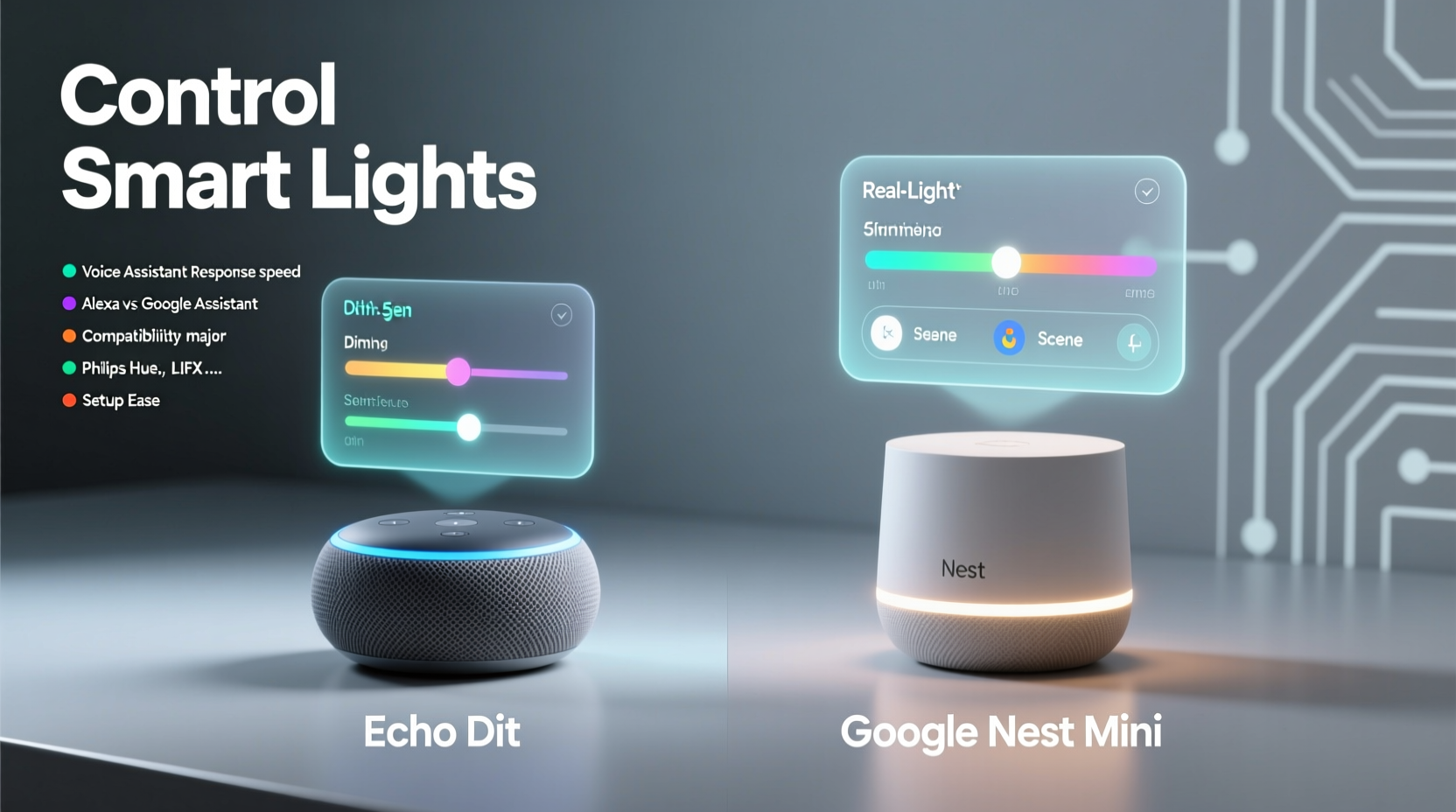 echo dot vs google nest mini for controlling smart lights