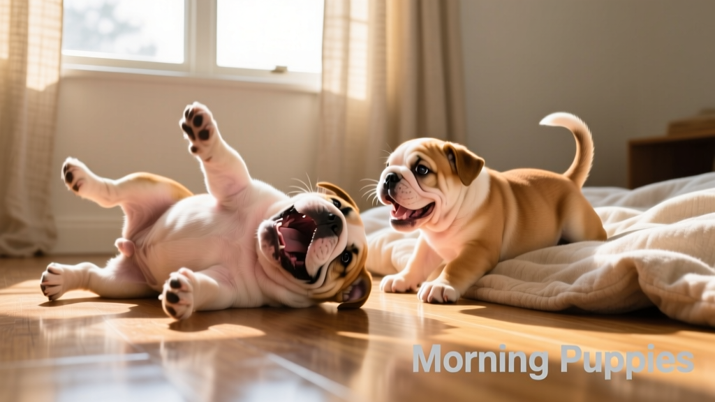 English Bulldog Puppies’ Morning Playtime Is a True Timeline Cleanse