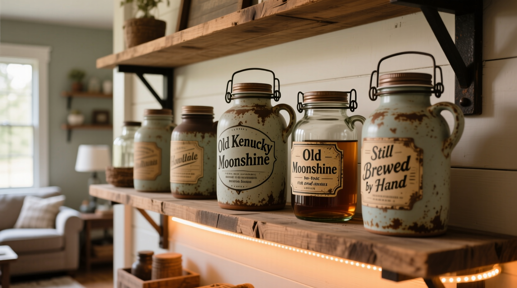 南アフリカ　MOONSHINE  オリジナル　ハンドメイド　インテリア Amazon.com: GiftsForYouNow Customizable Moonshine Engraved Mason