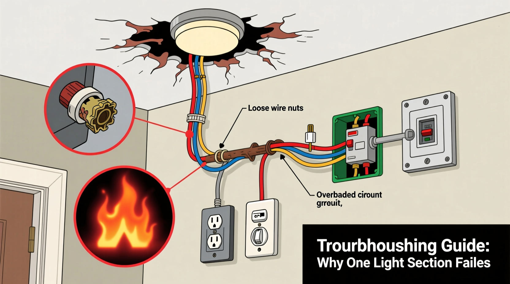 why does one section of my lights go out while others stay on troubleshooting