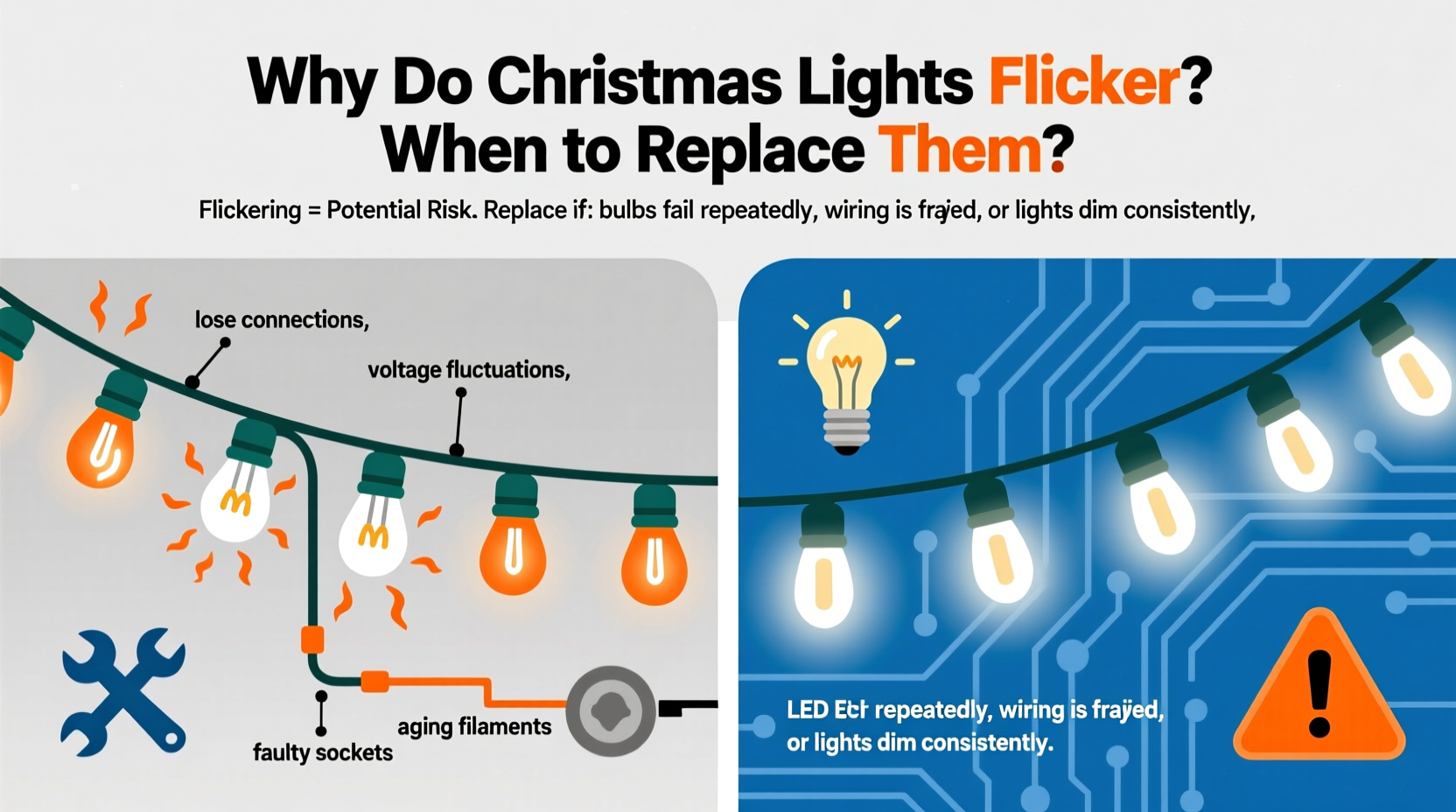 why do my christmas lights flicker and when should i replace them