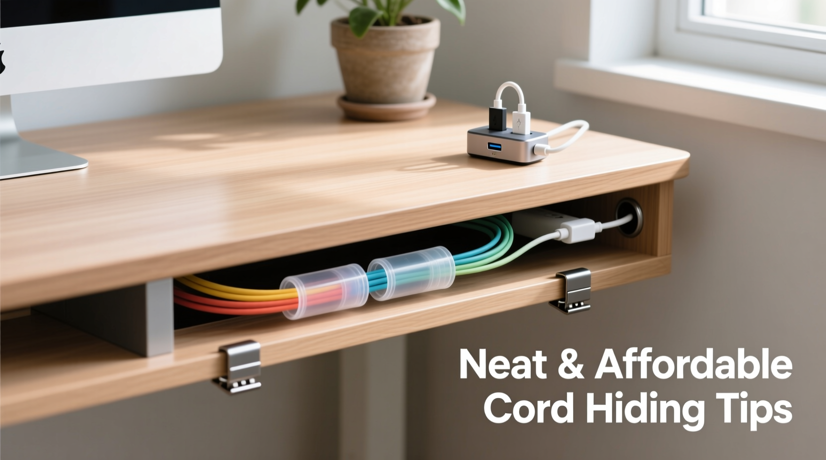 best ways to hide cords on your desk neatly and affordably