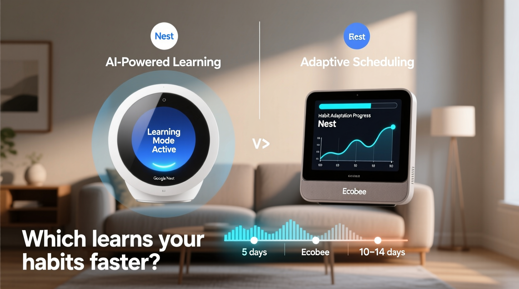 google nest vs ecobee smart thermostat which learns your habits faster