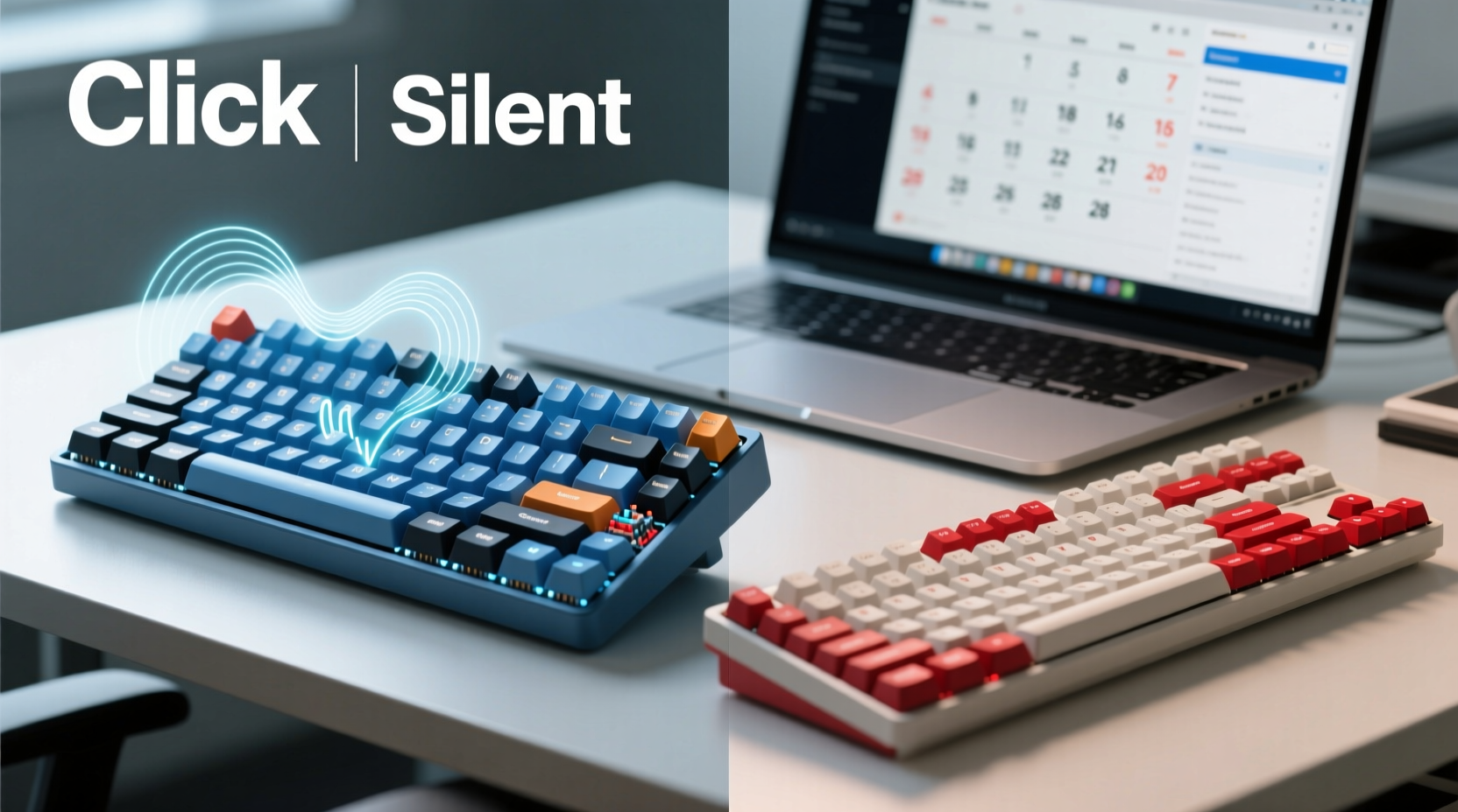 mechanical keyboard clicky vs linear which is less distracting at work