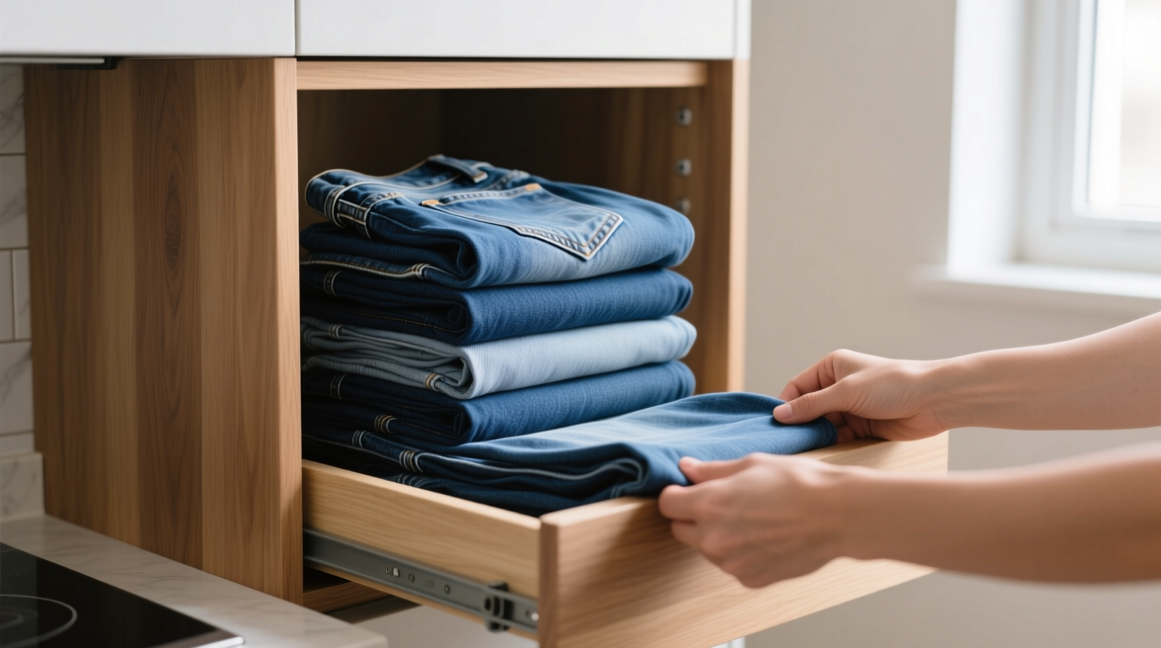 how to fold jeans like a pro for narrow drawers